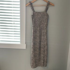 Abercrombie and Fitch smocked leopard midi dress